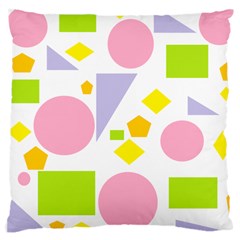 Spring Geometrics Large Cushion Case (two Sided)  by StuffOrSomething