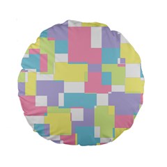 Mod Pastel Geometric 15  Premium Round Cushion  by StuffOrSomething