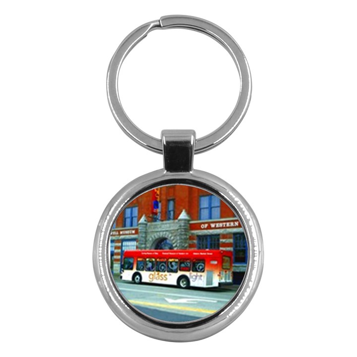 Double Decker Bus   Ave Hurley   Key Chain (Round)