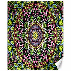 Psychedelic Leaves Mandala Canvas 16  X 20  (unframed) by Zandiepants