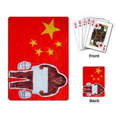 Yeh Ren Text On Chinese Flag  Playing Cards Single Design by creationtruth