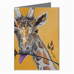 Giraffe Treat Greeting Card by rokinronda