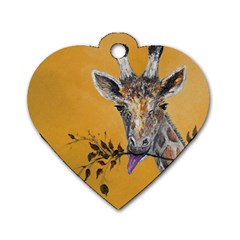 Giraffe Treat Dog Tag Heart (two Sided) by rokinronda