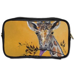 Giraffe Treat Travel Toiletry Bag (one Side) by rokinronda