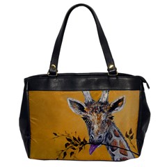 Giraffe Treat Oversize Office Handbag (one Side) by rokinronda