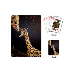 Baby Giraffe And Mom Under The Moon Playing Cards (mini) by rokinronda