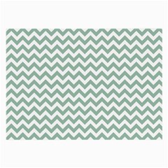 Jade Green And White Zigzag Glasses Cloth (large, Two Sided) by Zandiepants