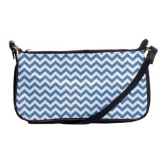 Blue And White Zigzag Evening Bag by Zandiepants