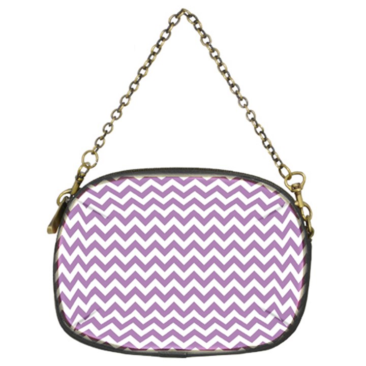 Lilac And White Zigzag Chain Purse (Two Sided) 