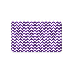Purple And White Zigzag Pattern Magnet (name Card) by Zandiepants