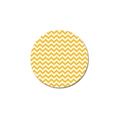 Sunny Yellow And White Zigzag Pattern Golf Ball Marker by Zandiepants
