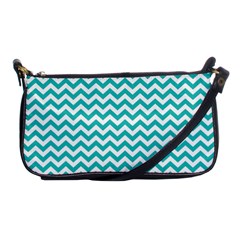 Turquoise And White Zigzag Pattern Evening Bag by Zandiepants