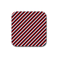 Diagonal Patriot Stripes Drink Coaster (square) by StuffOrSomething