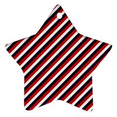 Diagonal Patriot Stripes Star Ornament (two Sides) by StuffOrSomething