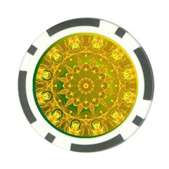 Yellow Green Abstract Wheel Of Fire Poker Chip (10 Pack)