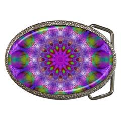 Rainbow At Dusk, Abstract Star Of Light Belt Buckle (oval) by DianeClancy