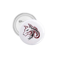 Maroon And Black Wolf Head Outline Facing Left Side 1 75  Button by WildThings
