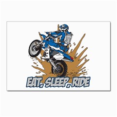 Eat Sleep Ride Motocross Postcard 4 x 6  (pkg Of 10) by MegaSportsFan
