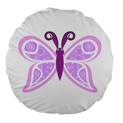 Whimsical Awareness Butterfly 18  Premium Round Cushion  by FunWithFibro