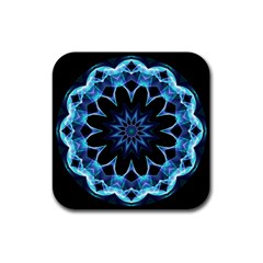 Crystal Star, Abstract Glowing Blue Mandala Drink Coasters 4 Pack (square) by DianeClancy