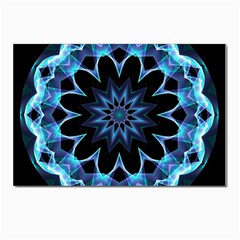 Crystal Star, Abstract Glowing Blue Mandala Postcards 5  X 7  (10 Pack) by DianeClancy