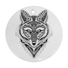 Ornate Foxy Wolf Round Ornament by Zandiepants