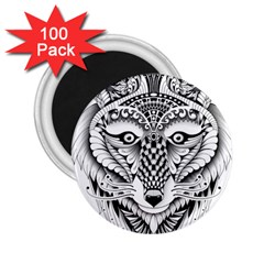 Ornate Foxy Wolf 2 25  Button Magnet (100 Pack) by Zandiepants