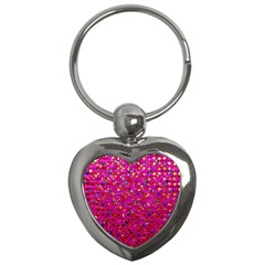 Polka Dot Sparkley Jewels 1 Key Chain (heart) by MedusArt