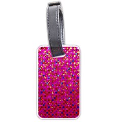 Polka Dot Sparkley Jewels 1 Luggage Tag (two Sides) by MedusArt