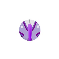 Cute Awareness Butterfly 1  Mini Button by FunWithFibro