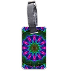 Star Of Leaves, Abstract Magenta Green Forest Luggage Tag (two Sides) by DianeClancy