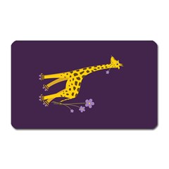 Purple Roller Skating Cute Cartoon Giraffe Magnet (rectangular) by CreaturesStore