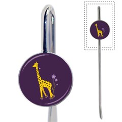 Purple Roller Skating Cute Cartoon Giraffe Bookmark