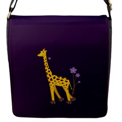 Purple Roller Skating Cute Cartoon Giraffe Flap Closure Messenger Bag (small) by CreaturesStore