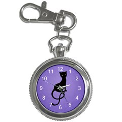 Purple Gracious Evil Black Cat Key Chain Watch by CreaturesStore
