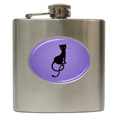 Purple Gracious Evil Black Cat Hip Flask by CreaturesStore