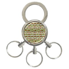 Aztec Grunge Pattern 3-ring Key Chain by dflcprints