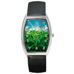 Nature Day Tonneau Leather Watch by dflcprints