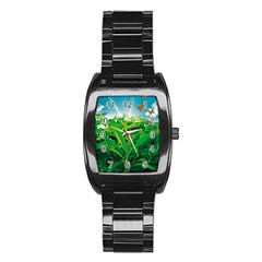 Nature Day Stainless Steel Barrel Watch by dflcprints