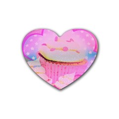 Cupcakes Covered In Sparkly Sugar Drink Coasters 4 Pack (heart)  by StuffOrSomething