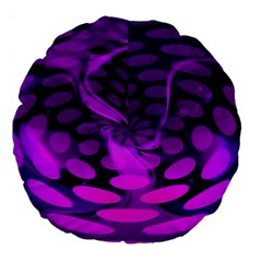Abstract In Purple 18  Premium Round Cushion  by FunWithFibro