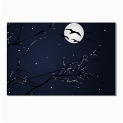 Night Birds And Full Moon Postcard 4 x 6  (10 Pack) by dflcprints