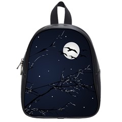 Night Birds And Full Moon School Bag (small) by dflcprints