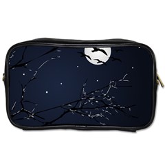 Night Birds And Full Moon Travel Toiletry Bag (one Side) by dflcprints