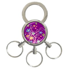 Flowery Flower 3-ring Key Chain