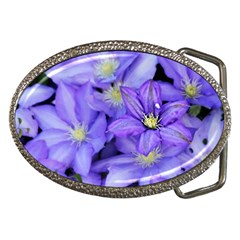 Purple Wildflowers For Fms Belt Buckle (oval) by FunWithFibro