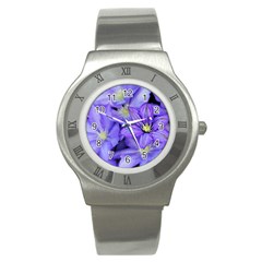Purple Wildflowers For Fms Stainless Steel Watch (slim) by FunWithFibro