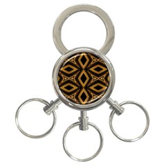 Tribal Diamonds Pattern Brown Colors Abstract Design 3-ring Key Chain