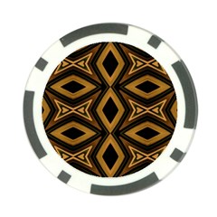 Tribal Diamonds Pattern Brown Colors Abstract Design Poker Chip (10 Pack) by dflcprints