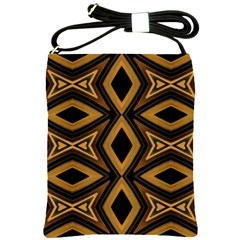 Tribal Diamonds Pattern Brown Colors Abstract Design Shoulder Sling Bag by dflcprints